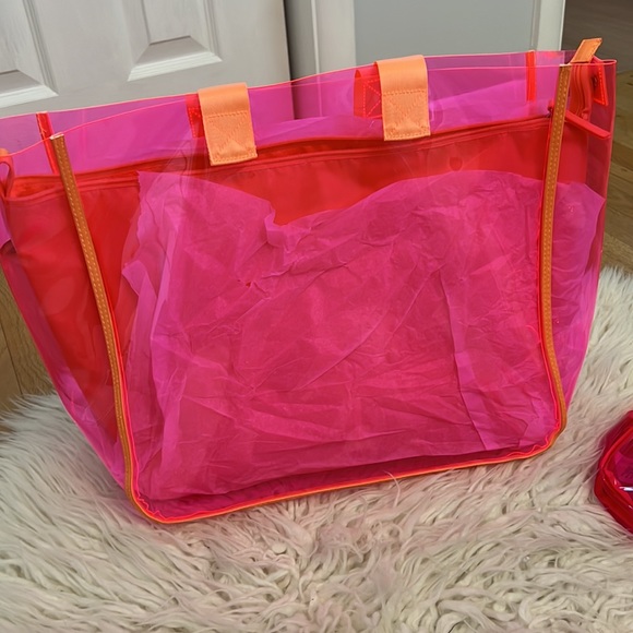 NWT Neon Pink and Orange Beach Bag Bundle (3 items) - Picture 3 of 11